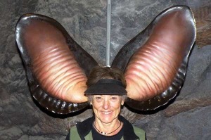 Jeanette wearing giant model bat ears